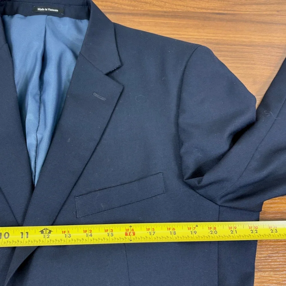 Pronto Uomo Navy Wool Blend Blazer Suit Jacket 44‎ Long Mens